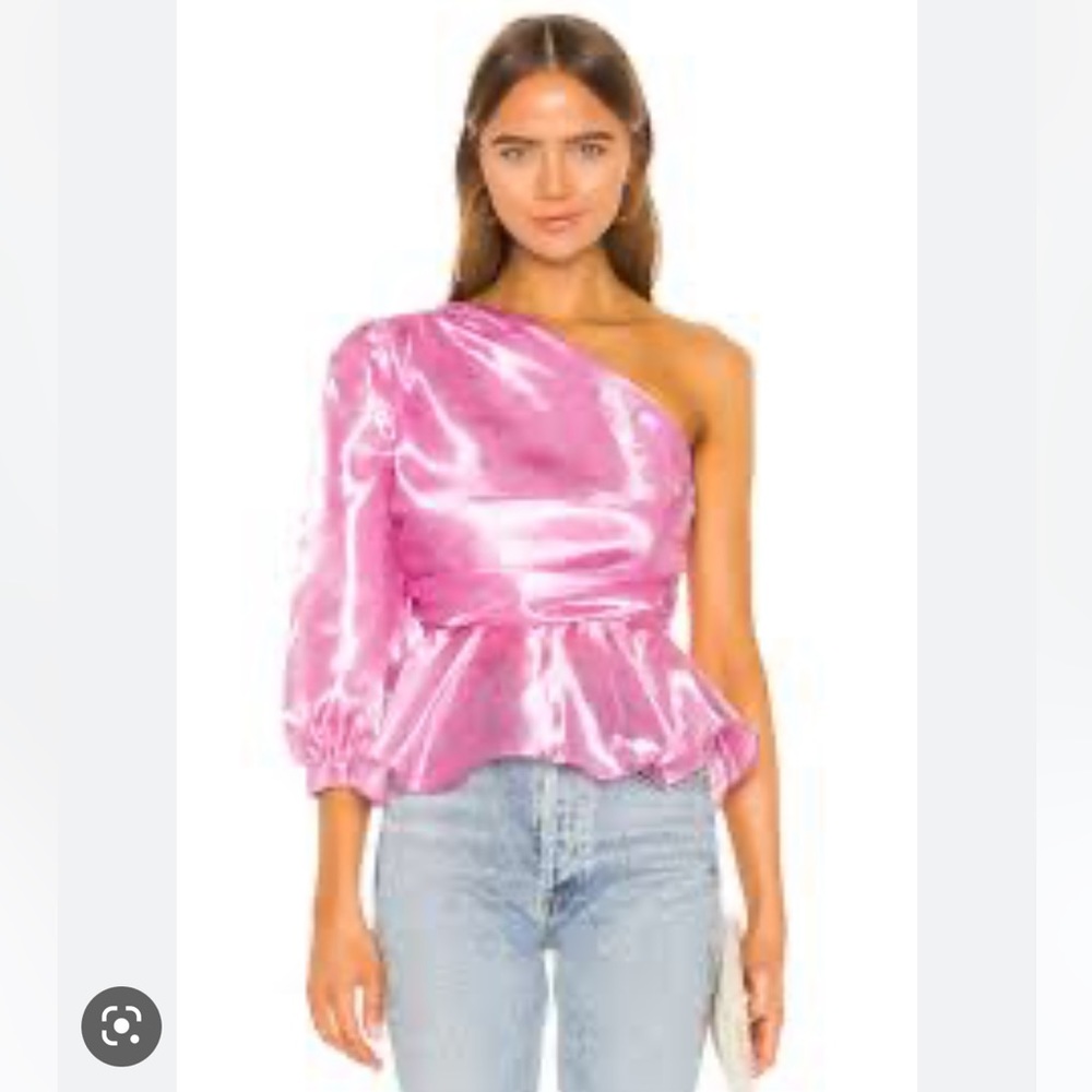 Majorelle Pink Metallic One Sleeved Top